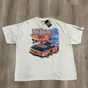 Vintage 1998 Las Vegas 400 NASCAR White Tee T Shirt Size XXL 2XL B14